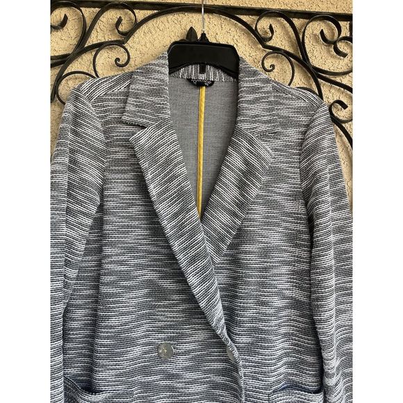 Top Shop Button Coat - Size 8 - Gray/ White - Picture 2 of 9